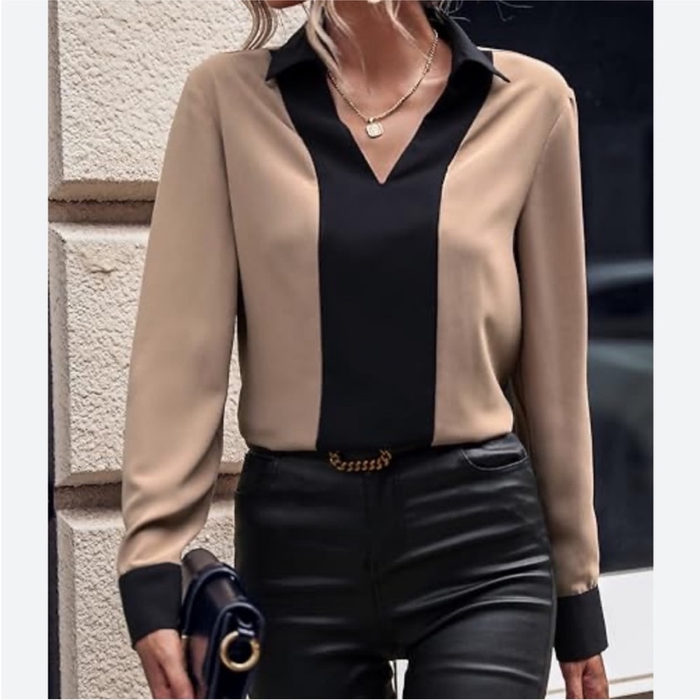 Cozyease colour block blouse size Large